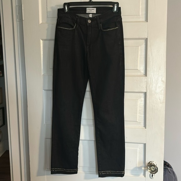 Frame Denim Studed Straight Leg Knightdale Jean - Picture 1 of 5